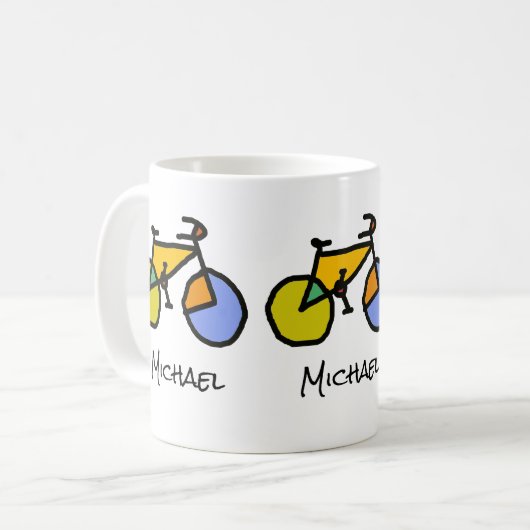 Colour Bikes + Sein Name Kaffeetasse (Vorderseite Links)