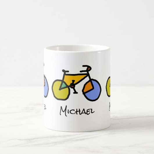 Colour Bikes + Sein Name Kaffeetasse (Mittel)