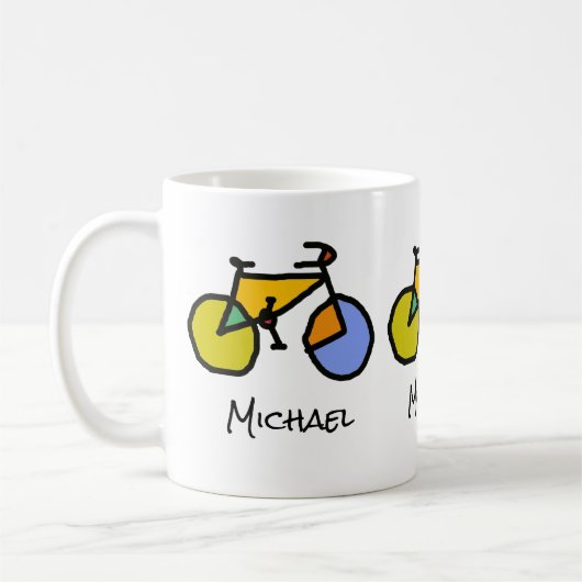 Colour Bikes + Sein Name Kaffeetasse (Links)