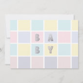 Colour Block Baby Dusche Danke Karte (Rückseite)