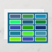 Colour Bricks (blue/green) Postkarte (Vorne/Hinten)