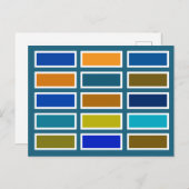Colour Bricks (blue/mustard) Postkarte (Vorne/Hinten)