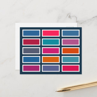 Colour Bricks (blue/pink) Postkarte