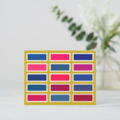 Colour Bricks (blue/pink) Postkarte (Stehend Vorderseite)
