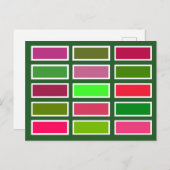 Colour Bricks (pink/green) Postkarte (Vorne/Hinten)