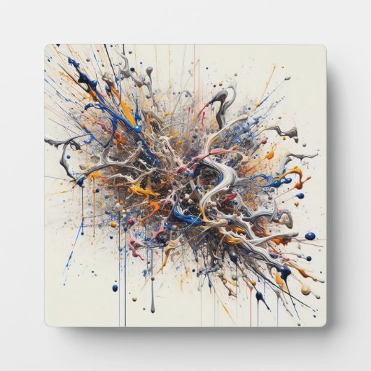 Colour Burst Abstrakte Kunst - Energetische Lackie Fotoplatte (Vorderseite)