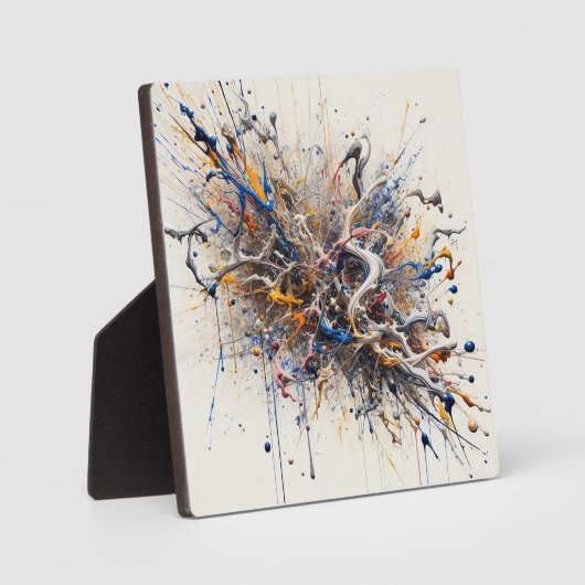 Colour Burst Abstrakte Kunst - Energetische Lackie Fotoplatte (Vorderseite)