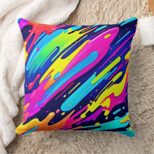 Colour Burst: Abstrakter Fluss Kissen