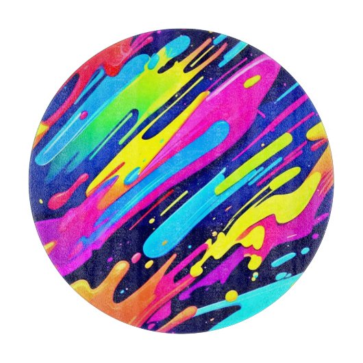 Colour Burst: Abstrakter Fluss Schneidebrett (Vorderseite)