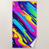 Colour Burst: Abstrakter Fluss Strandtuch (Vorderseite)