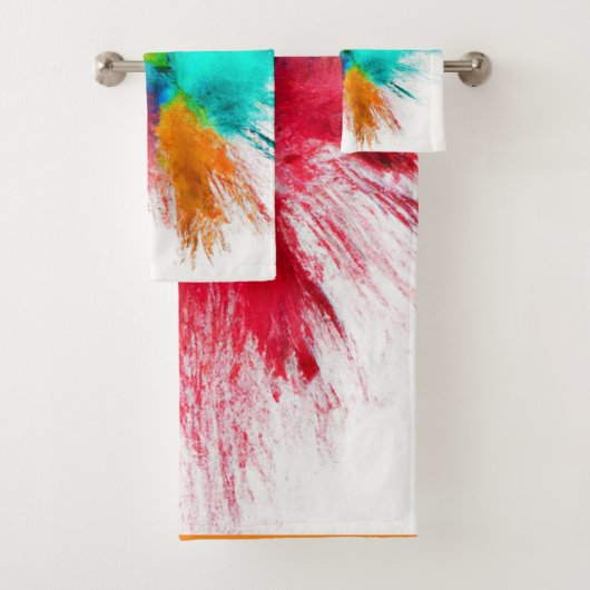 Colour Burst Center Art Badhandtuch Set (Insitu)