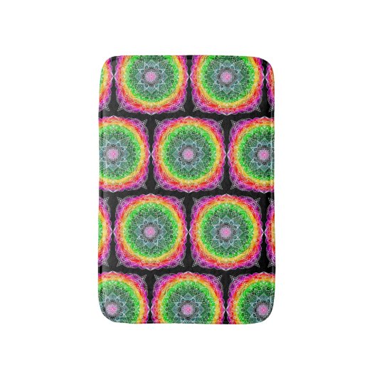 Colour Burst Rainbow Prism Mandala Badematte (Vorderseite Vertikal)