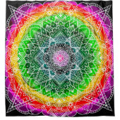 Colour Burst Rainbow Prism Mandala Duschvorhang (Vorderseite)