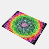 Colour Burst Rainbow Prism Mandala Fußmatte (Schrägansicht)