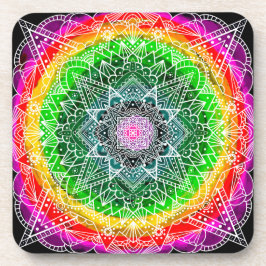 Colour burst Rainbow Prism Mandala Getränkeuntersetzer