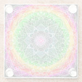 Colour burst Rainbow Prism Mandala Glasuntersetzer (Rückseite)