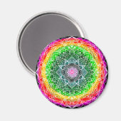 Colour burst Rainbow Prism Mandala Magnet (Vorderseite/Rückseite)