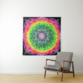 Colour Burst Rainbow Prism Mandala Wandteppich