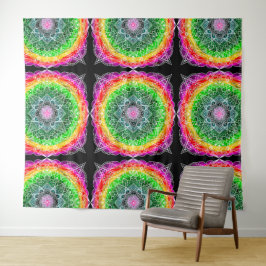 Colour Burst Rainbow Prism Mandala Wandteppich