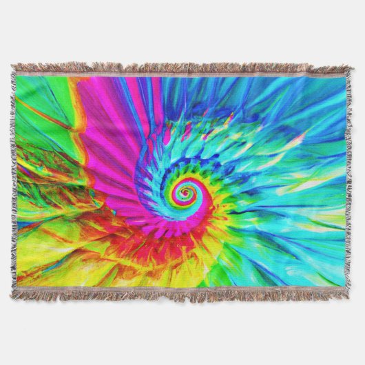 Colour Burst Spiral Muster Kunst Decke (Vorderseite)