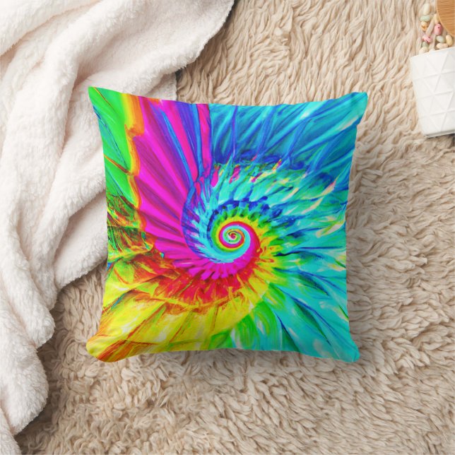 Colour Burst Spiral Muster Kunst Kissen (Decke)