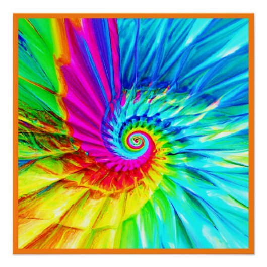 Colour Burst Spiral Muster Kunst Poster (Vorderseite)