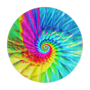 Colour Burst Spiral Muster Kunst Schneidebrett