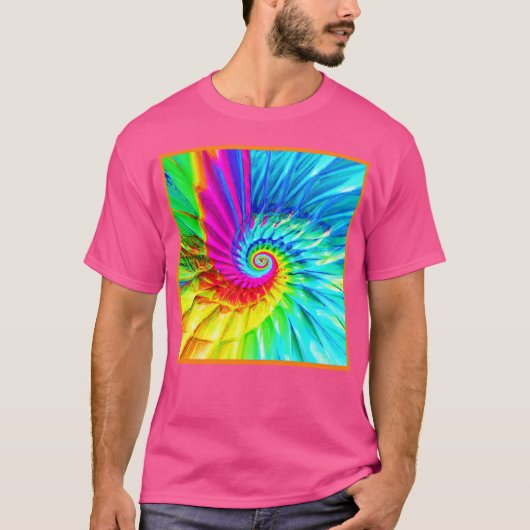 Colour Burst Spiral Muster Kunst T-Shirt (Vorderseite)