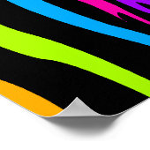 Colour Burst Zebra Poster (Ecke)
