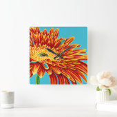 Colour Bursts I Quadratische Wanduhr (Zuhause)