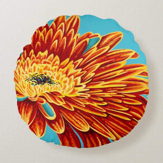 Colour Bursts I Rundes Kissen (Vorderseite)