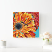 Colour Bursts II Quadratische Wanduhr (Zuhause)