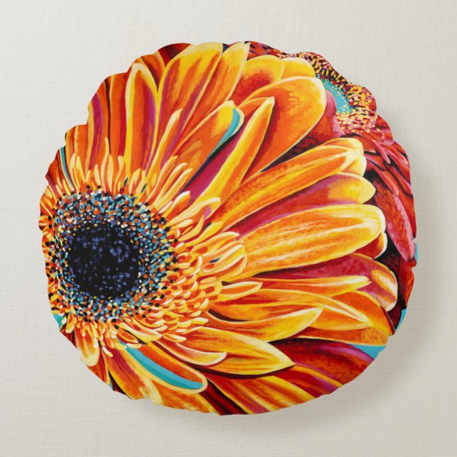 Colour Bursts II Rundes Kissen (Vorderseite)