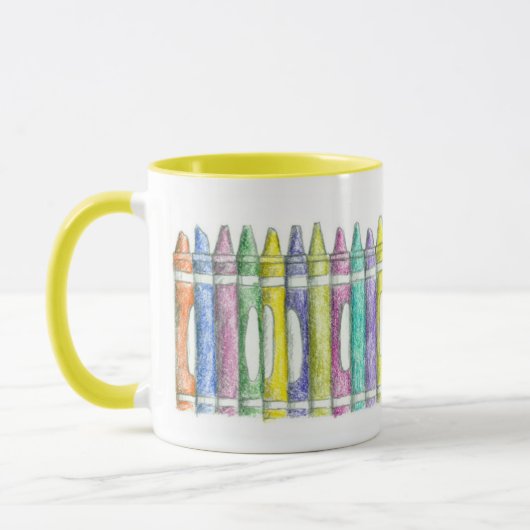 Colour Crayon Elementary School Teacher Tasse (Links)