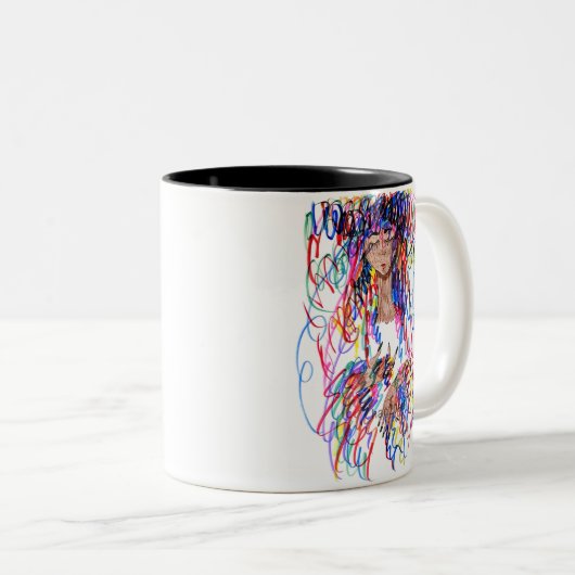 Colour Curls Zwei-Tone-Kaffee-Tasse Zweifarbige Tasse (VorderseiteRechts)