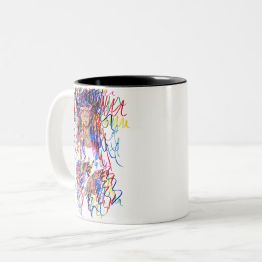 Colour Curls Zwei-Tone-Kaffee-Tasse Zweifarbige Tasse (Vorderseite Links)