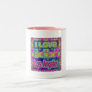 Colour Fest: "I LIEBE Los Angeles Cup" Zweifarbige Tasse