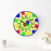 Colour Jigsaw Puzzle Stücke, römische Zahlen Minut Große Wanduhr (Zuhause)