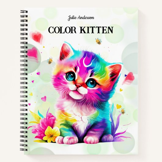 Colour kiten persönlicher Name/Titel Spiral Sketch Notizblock (Vorderseite)