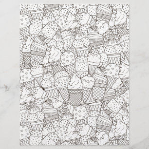 Colour Page Desserts Galore Scrapbook Paper
