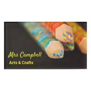 Colour Pencies Art & Craft Lehrer Name & Thema Namenschild