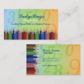 Colour Pencils Preschool Teacher Visitenkarten Visitenkarte (Vorne/Hinten)