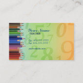 Colour Pencils Preschool Teacher Visitenkarten Visitenkarte (Rückseite)
