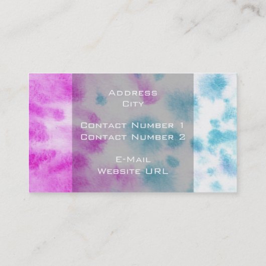 Colour splantation Business Card Visitenkarte (Rückseite)