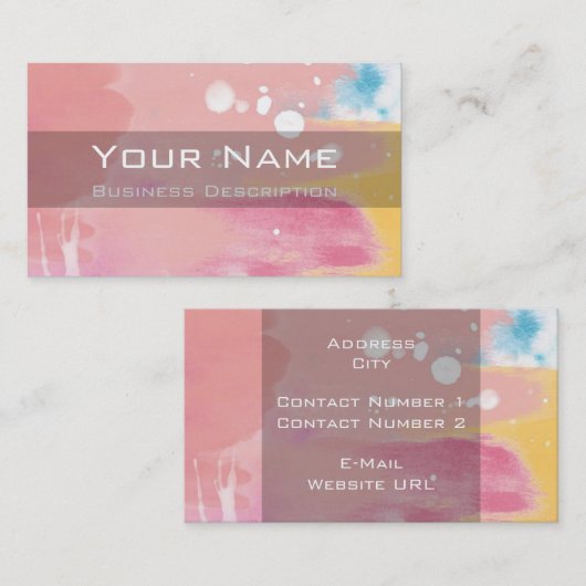 Colour splantation Business Card Visitenkarte (Vorne/Hinten)