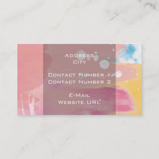 Colour splantation Business Card Visitenkarte (Rückseite)