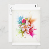 Colour Splash Plumeria Hawaiian Blume Postkarte (Vorne/Hinten)