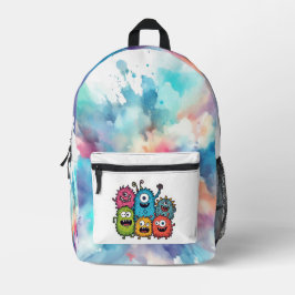 Colour Splash Tie Dye with Monster Bunch Bedruckter Rucksack