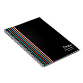 Colour Stripe Boy Individuelle Name Kids School Jo Notizblock (Rechte Seite)