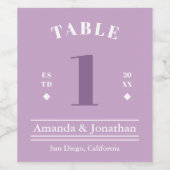 Colour Wine Label für Hochzeitssaison Tischnummer  Weinetikett (Einzelnes Label)